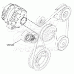12581203 - Workhorse 8.1L Chassis Belt Tensioner w/ Pulley